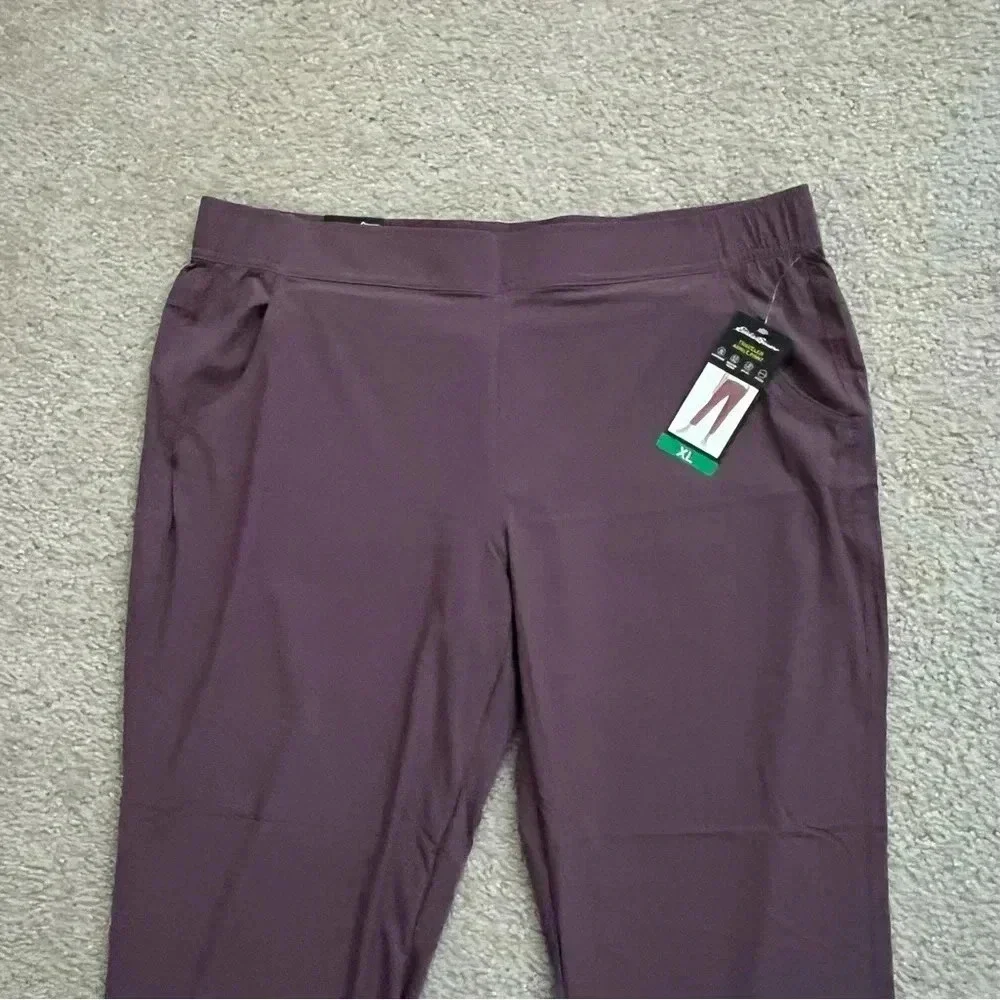 Eddie Bauer Traveler Ankle Pant Women Sz XL purple Stretch Light Weight 1669563